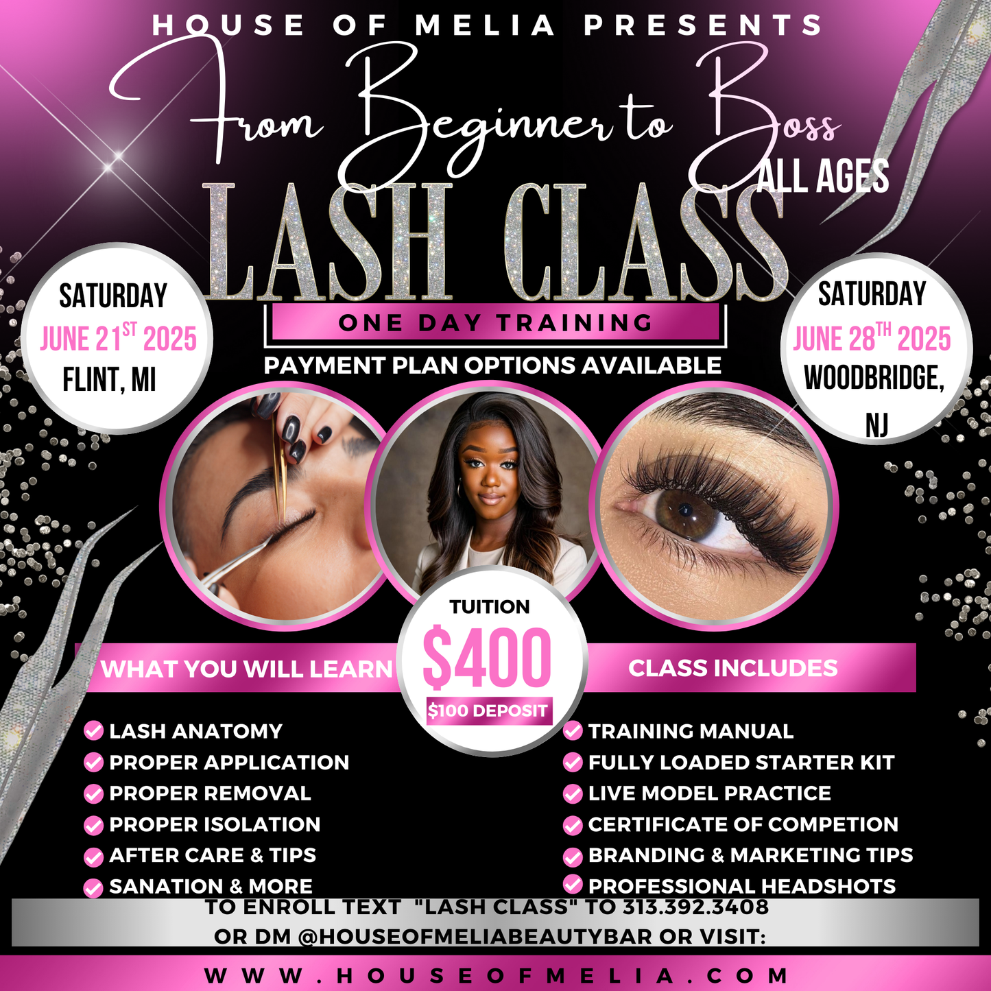 Beginner to Boss Lash Class 6/28/25 Woodbridge, NJ (Full Tuition)